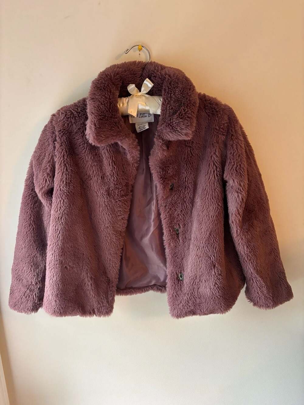 Liv & Lottie Faux Fur Shell Purple Jacket Size 8